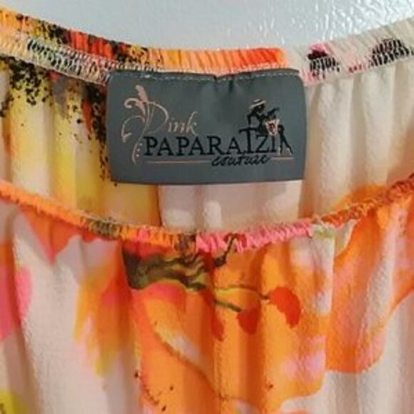 Pink Paparatzi Couture ruffle hem hi-lo sz S - Picture 4 of 7